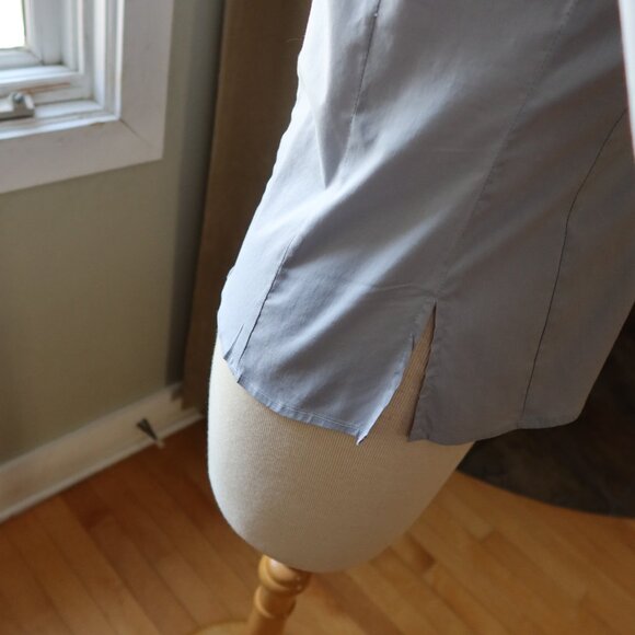 Hugo Boss button front long sleeve light blue blouse size 34 cotton blend womens - Picture 12 of 16